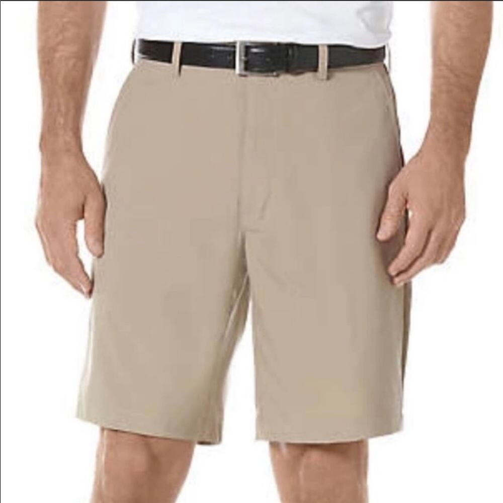 PGA TOUR Men's Khaki Flat Front Golf Shorts